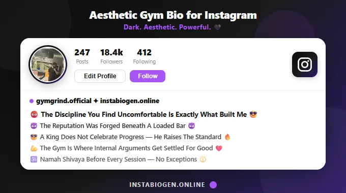 Aesthetic Gym Bio for Instagram